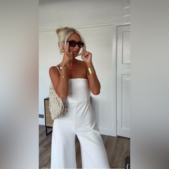 ZARA STRAPLESS LONG JUMPSUIT - Picture 8 of 15